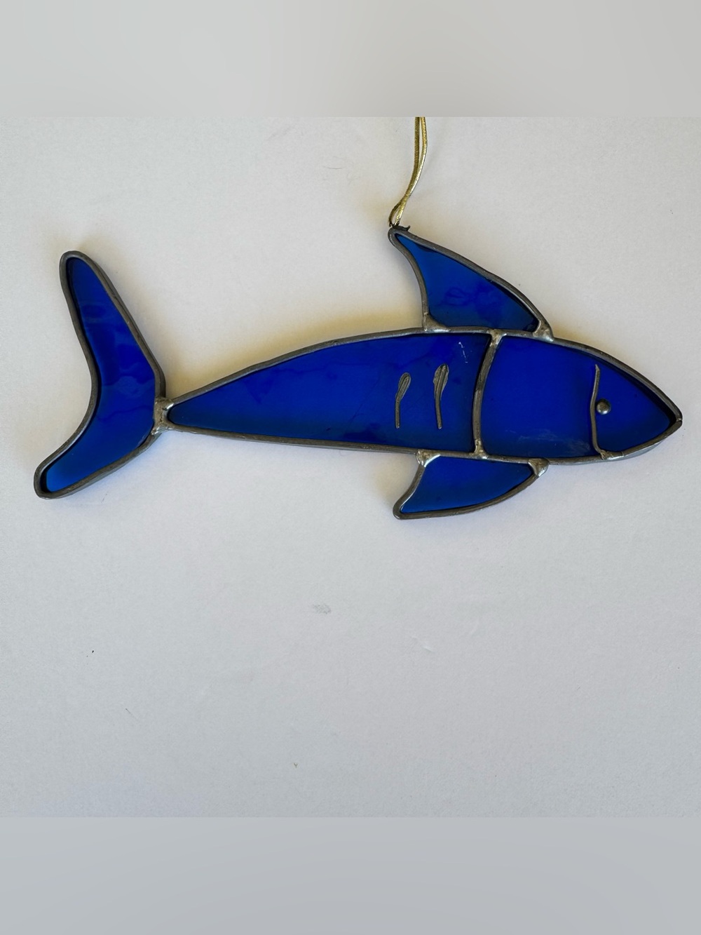Stained Glass Shark Suncatcher Ocean Beach Home Decor Handcrafted